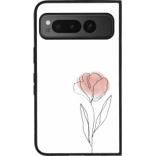 Coque Google Pixel Fold - Silicone rigide noir Spring 23 minimalist flower