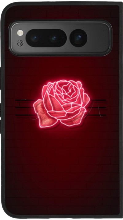 Google Pixel Fold Case Hülle - Silikon schwarz Spring 23 neon rose
