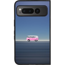 Coque Google Pixel Fold - Silicone rigide noir Spring 23 pink bus