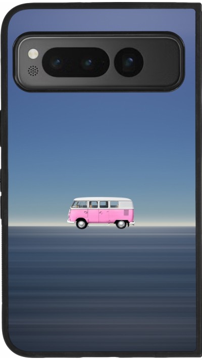 Google Pixel Fold Case Hülle - Silikon schwarz Spring 23 pink bus