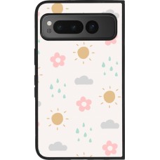 Coque Google Pixel Fold - Silicone rigide noir Spring 23 weather