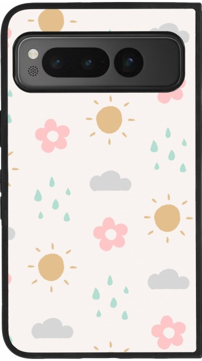Google Pixel Fold Case Hülle - Silikon schwarz Spring 23 weather