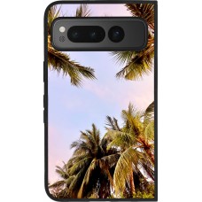 Coque Google Pixel Fold - Silicone rigide noir Summer 2023 palm tree vibe