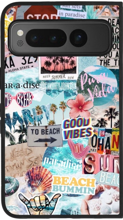 Google Pixel Fold Case Hülle - Silikon schwarz Summer 20 collage
