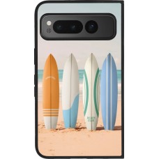 Coque Google Pixel Fold - Silicone rigide noir Summer surfboard 2025