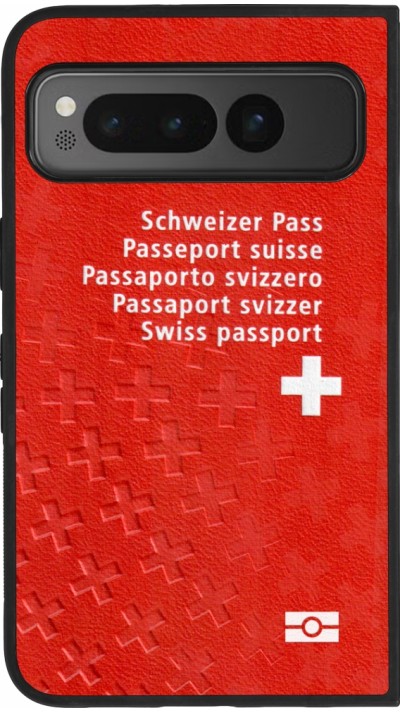Google Pixel Fold Case Hülle - Silikon schwarz Swiss Passport