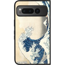 Coque Google Pixel Fold - Silicone rigide noir Tableau art - La Grande Vague de Kanagawa - Hokusai