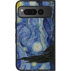Coque Google Pixel Fold - Silicone rigide noir Tableau art - La Nuit étoilée - Van Gogh