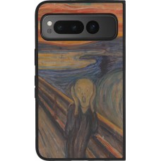 Coque Google Pixel Fold - Silicone rigide noir Tableau art - Le Cri - Edvard Munch