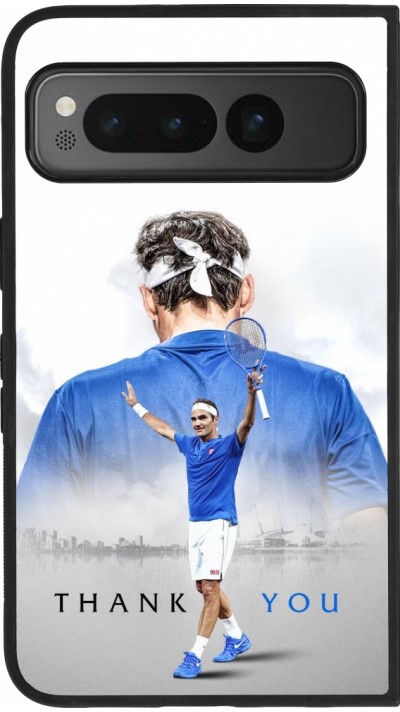 Google Pixel Fold Case Hülle - Silikon schwarz Thank you Roger