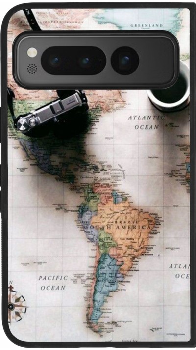 Google Pixel Fold Case Hülle - Silikon schwarz Travel 01