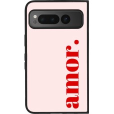 Google Pixel Fold Case Hülle - Silikon schwarz Valentine 2024 amor
