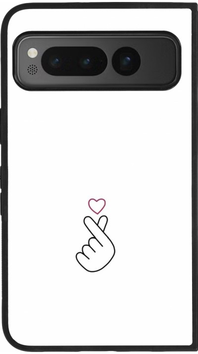 Google Pixel Fold Case Hülle - Silikon schwarz Valentine 2024 heat by Millennials