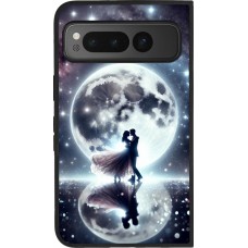 Google Pixel Fold Case Hülle - Silikon schwarz Valentin 2024 Liebe unter dem Mond
