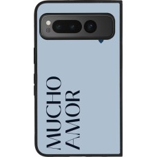 Google Pixel Fold Case Hülle - Silikon schwarz Valentine 2024 mucho amor azul