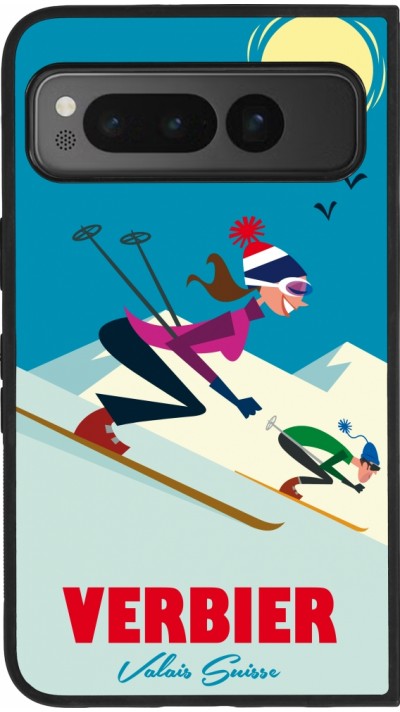 Google Pixel Fold Case Hülle - Silikon schwarz Verbier Ski Downhill