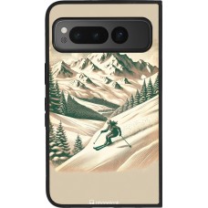 Google Pixel Fold Case Hülle - Silikon schwarz Vintage Skiberg