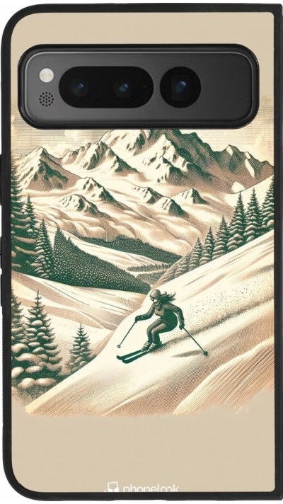 Google Pixel Fold Case Hülle - Silikon schwarz Vintage Skiberg