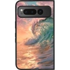 Google Pixel Fold Case Hülle - Silikon schwarz Wave Sunset