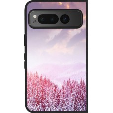 Google Pixel Fold Case Hülle - Silikon schwarz Winter 22 Pink Forest