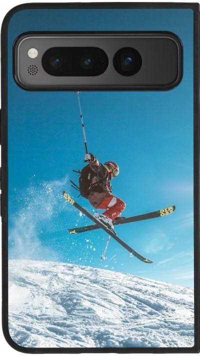Google Pixel Fold Case Hülle - Silikon schwarz Winter 22 Ski Jump