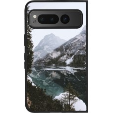 Google Pixel Fold Case Hülle - Silikon schwarz Winter 22 snowy mountain and lake