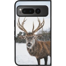 Google Pixel Fold Case Hülle - Silikon schwarz Winter 25 Winter reindeer