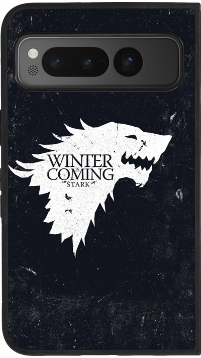 Google Pixel Fold Case Hülle - Silikon schwarz Winter is coming Stark