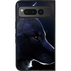 Google Pixel Fold Case Hülle - Silikon schwarz Wolf Shape