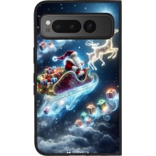 Google Pixel Fold Case Hülle - Silikon schwarz Weihnachten 2023 Verzauberter Weihnachtsmann