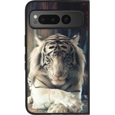 Google Pixel Fold Case Hülle - Silikon schwarz Zen Tiger
