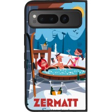 Google Pixel Fold Case Hülle - Silikon schwarz Zermatt Mountain Jacuzzi