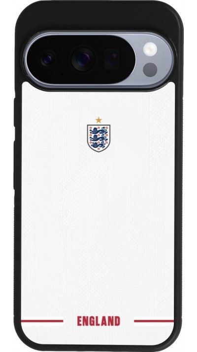 Coque Google Pixel 10 / Pixel 10 Pro - Silicone rigide noir Maillot de football Angleterre 2026 personnalisable