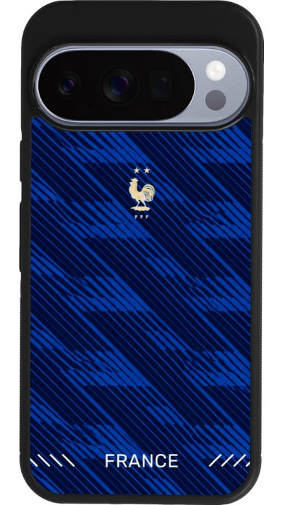 Coque Google Pixel 10 / Pixel 10 Pro - Silicone rigide noir Maillot de football France 2026 personnalisable