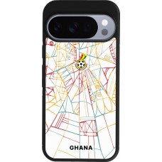 Coque Google Pixel 10 / Pixel 10 Pro - Silicone rigide noir Maillot de football Ghana 2026 personnalisable