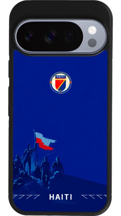 Coque Google Pixel 10 / Pixel 10 Pro - Silicone rigide noir Maillot de football Haiti 2026 personnalisable