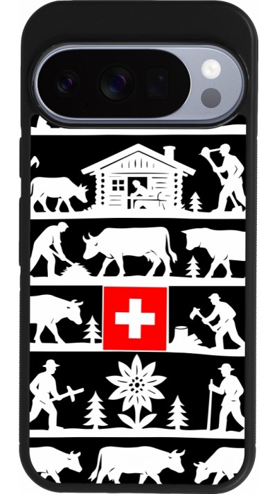 Coque Google Pixel 10 / Pixel 10 Pro - Silicone rigide noir Poya Suisse 1 noir