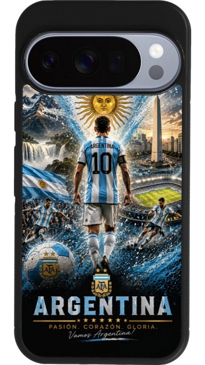 Google Pixel 10 / Pixel 10 Pro Case Hülle - Silikon schwarz Fussball Argentinien splash 2026