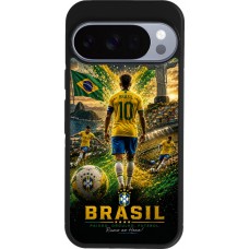 Google Pixel 10 / Pixel 10 Pro Case Hülle - Silikon schwarz Fussball Brasilien splash 2026