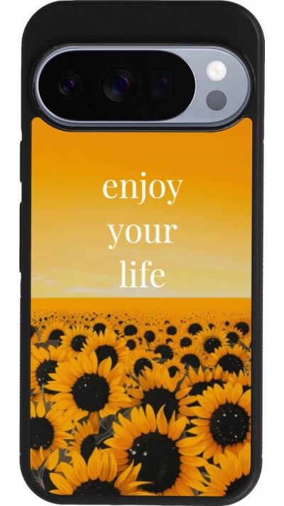 Google Pixel 10 / Pixel 10 Pro Case Hülle - Silikon schwarz Summer 2026 Enjoy your life