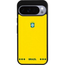 Google Pixel 10 Pro XL Case Hülle - Silikon schwarz Brasilien 2026 personalisierbares Fussballtrikot