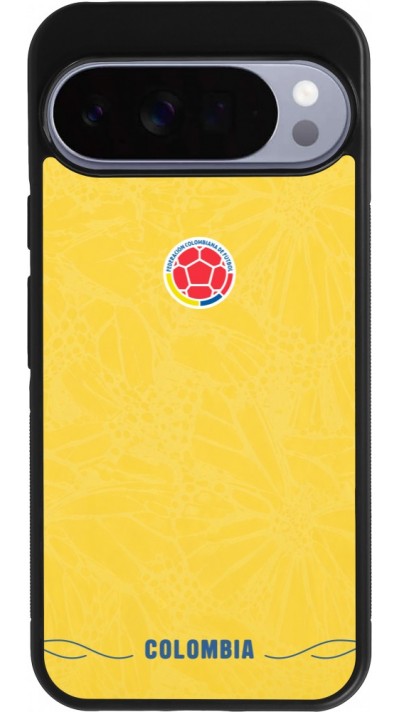 Coque Google Pixel 10 Pro XL - Silicone rigide noir Maillot de football Colombie 2026 personnalisable
