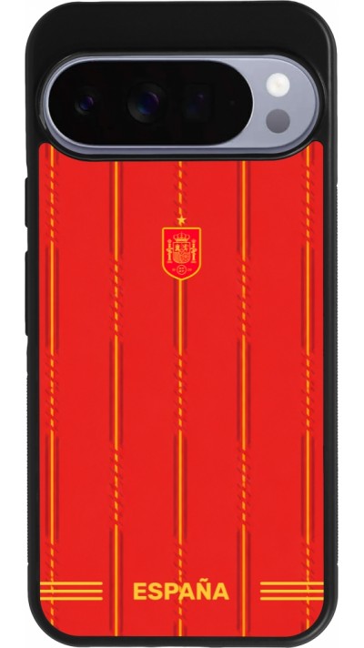 Coque Google Pixel 10 Pro XL - Silicone rigide noir Maillot de football Espagne 2026 personnalisable