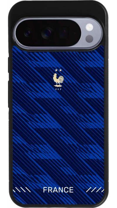 Coque Google Pixel 10 Pro XL - Silicone rigide noir Maillot de football France 2026 personnalisable