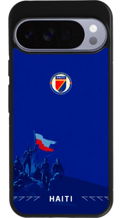 Coque Google Pixel 10 Pro XL - Silicone rigide noir Maillot de football Haiti 2026 personnalisable