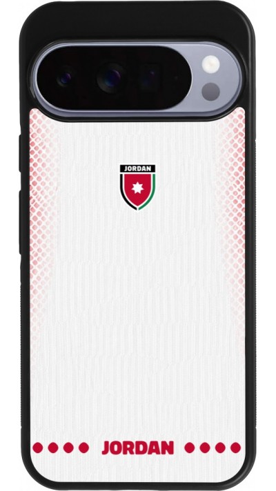 Coque Google Pixel 10 Pro XL - Silicone rigide noir Maillot de football Jordanie 2026 personnalisable