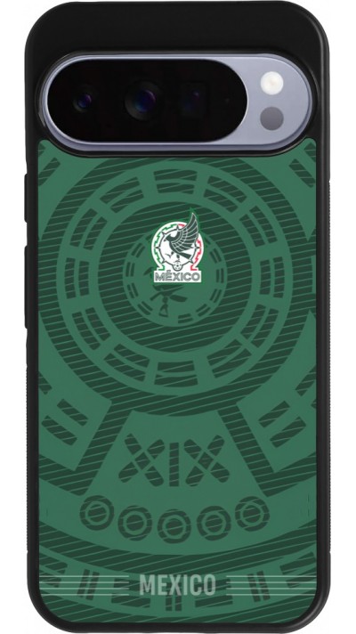 Coque Google Pixel 10 Pro XL - Silicone rigide noir Maillot de football Mexique 2026 personnalisable