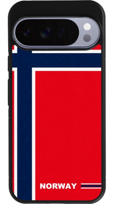 Coque Google Pixel 10 Pro XL - Silicone rigide noir Maillot de football Norvège 2026 personnalisable