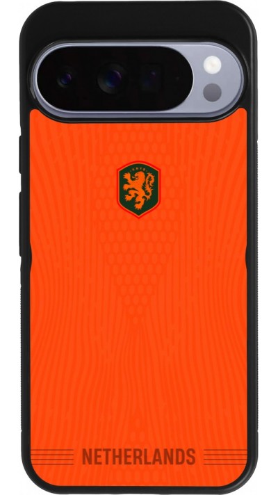 Coque Google Pixel 10 Pro XL - Silicone rigide noir Maillot de football Pays-Bas 2026 personnalisable