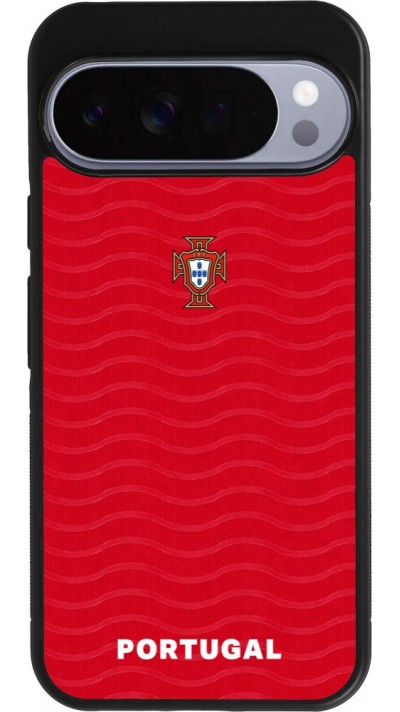 Coque Google Pixel 10 Pro XL - Silicone rigide noir Maillot de football Portugal 2026 personnalisable
